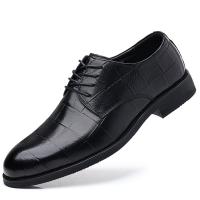 Rubber & Cowhide Low Cut Men Dress Shoes hardwearing & anti-skidding plaid black Pair