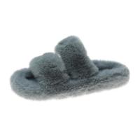 Plush Fluffy slippers & anti-skidding Rubber plain dyed Solid :42 Pair