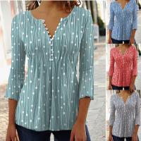 Polyester Vrouwen drie kwart mouw Shirt Afgedrukt meer kleuren naar keuze stuk