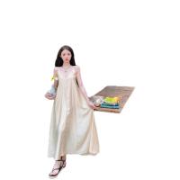 Polyester Slim One-piece Dress large hem design & backless Solid PC