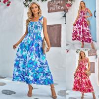 Polyester Waist-controlled & long style One-piece Dress printed PC