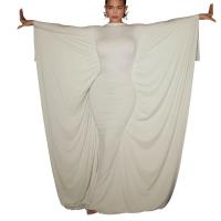 Polyester High Waist One-piece Dress irregular patchwork Solid white PC