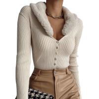 Cotton Slim Women Cardigan & skinny & thermal patchwork Solid PC