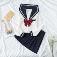 Polyester Schoolgirl Costume & two piece skirt & top Set