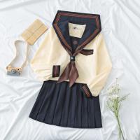 Polyester Schoolgirl Costume & two piece skirt & top coffee Set