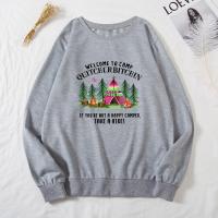 Polyester Women Sweatshirts christmas design & loose printed letter PC