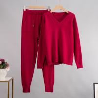 Acrílico Conjunto casual de las mujeres, Pantalones anchos & suéter, Sólido, más colores para elegir, :,  Conjunto
