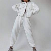 Spandex Women Casual Set & two piece & loose Pants & coat Solid Set