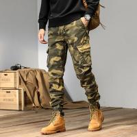 Cotton Middle Waist Men Casual Pants hardwearing printed camouflage PC