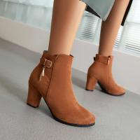Suede chunky Boots Solid Pair