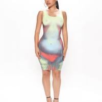 Polyester Slim Sexy Package Hip Dresses printed camouflage PC