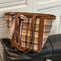 Cloth with silk scarf Shoulder Bag large capacity plaid PC