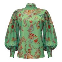 Polyester Women Long Sleeve Shirt slimming printed floral PC