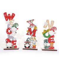 Wood Christmas Decoration christmas design patchwork letter multi-colored Lot
