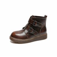 Cowhide Women Martens Boots & anti-skidding Beef Tendon Solid Pair