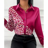 Poliamida Mujer camisa de manga larga, leopardo, más colores para elegir,  trozo