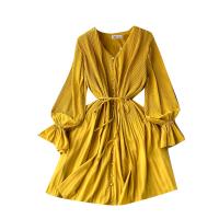 ポリエステル ワンピースドレス 単色 選択のためのより多くの色 : 一つ