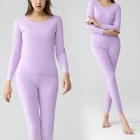 Polyester Plus Size Women Thermal Underwear Sets thicken & seamless Solid Set