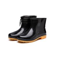 PVC Rain Boots fleece & anti-skidding & waterproof Solid black Pair
