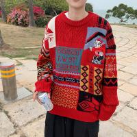 Polyester Men Sweater christmas design & loose jacquard PC