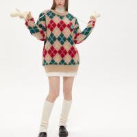 Polyester Couple Sweater christmas design & loose knitted PC