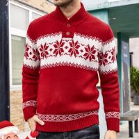 Polyester Slim & Plus Size Men Sweater christmas design knitted snowflake pattern PC