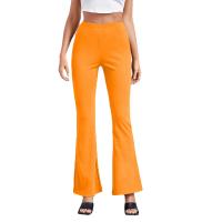 Polyester Slim & High Waist Women Long Trousers Solid PC
