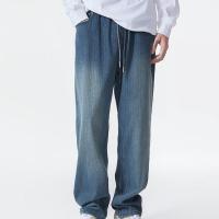 Denim Plus Size Men Jeans & loose Solid blue PC
