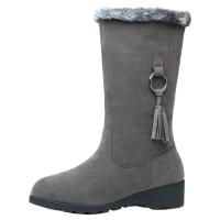 Suede side zipper Boots & anti-skidding & thermal Solid Pair