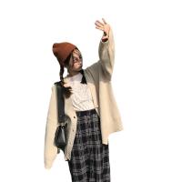 Polyester Women Coat loose knitted Solid PC
