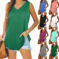 Cotton Plus Size Women Sleeveless T-shirt plain dyed Solid PC