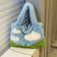 Plush Handbag soft surface & attached with hanging strap blue PC