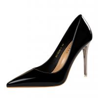 PU Leather Stiletto High-Heeled Shoes pointed toe Solid Pair