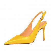Patent Leather & PU Leather Stiletto Women Sandals pointed toe & hollow Solid Pair