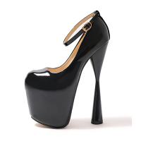 Rubber & PU Leather Platform & Stiletto High-Heeled Shoes Solid Pair
