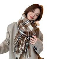 Polyester Tassels Women Scarf thicken & thermal plaid PC