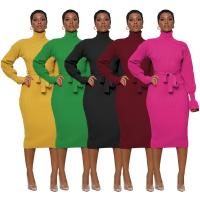 ポリエステル ワンピースドレス ニット 単色 選択のためのより多くの色 一つ