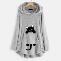 Polyester With Siamese Cap & Plus Size Women Sweatshirts Cats PC