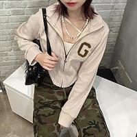 Cotton Women Coat & loose knitted letter PC