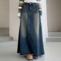 Baumwolle Jeans Kleid, Patchwork, Blau,  Stück