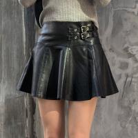 Cotton Skirt slimming patchwork Solid black PC
