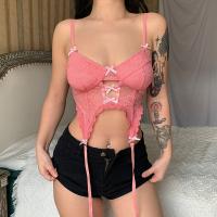 Poliestere Camisole Patchwork Rosa kus