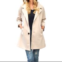 Polyester & Cotton Women Coat mid-long style Solid PC