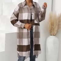 ポリエステル & 綿 女性コート 印刷 格子 縞 選択のためのより多くの色 一つ