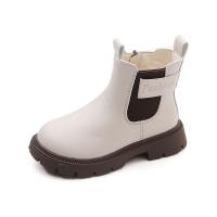 Microfiber PU Synthetic Leather side zipper Children Boots Solid Pair