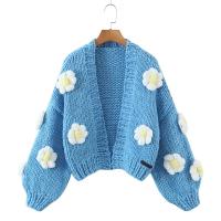 Acrylic Women Sweater loose knitted floral : PC