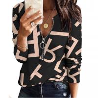 Polyester Slim & Plus Size Women Long Sleeve Blouses printed PC