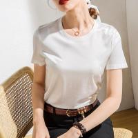 Mercerized Cotton Slim Women Short Sleeve T-Shirts Solid PC