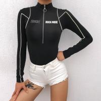Polyester Slim Women Jumpsuit patchwork black PC