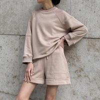 Polyester Ensemble occasionnel de femmes Sweatshirt & Court Patchwork Solide plus de couleurs pour le choix Ensemble
